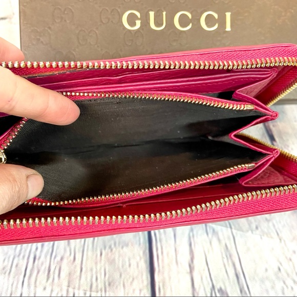 Gucci SOHO magenta pink leather wallet or crossbody with box - Picture 7 of 16